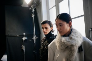 Backstage at Sacai Fall 2024 Ready-to-Wear Collection at Paris Fashion Week
