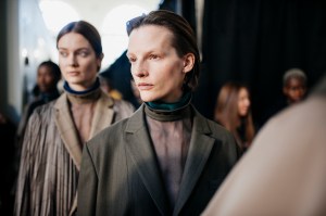 Backstage at Sacai Fall 2024 Ready-to-Wear Collection at Paris Fashion Week