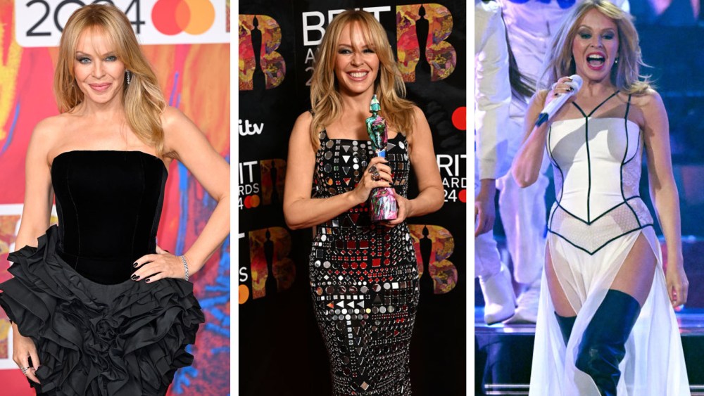 Kylie Minogue at the 2024 Brit Awards at The O2 Arena on March 2 in London.