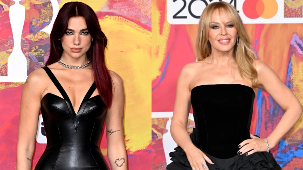 Dua Lipa and Kylie Minogue at the 2024 Brit Awards. Best dressed.