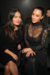 Salma Hayek and Kim Kardashian at Balenciaga Fall 2024 Ready-to-Wear Show