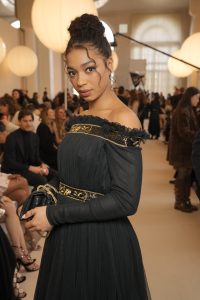 Manon Bresch at Giambattista Valli RTW Fall 2024 as part of Paris Ready to Wear Fashion Week held at Les Invalides on March 1, 2024 in Paris, France.