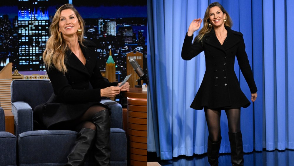 Gisele Bündchen on "The Tonight Show" on March 21, jimmy fallon show, ailia dress