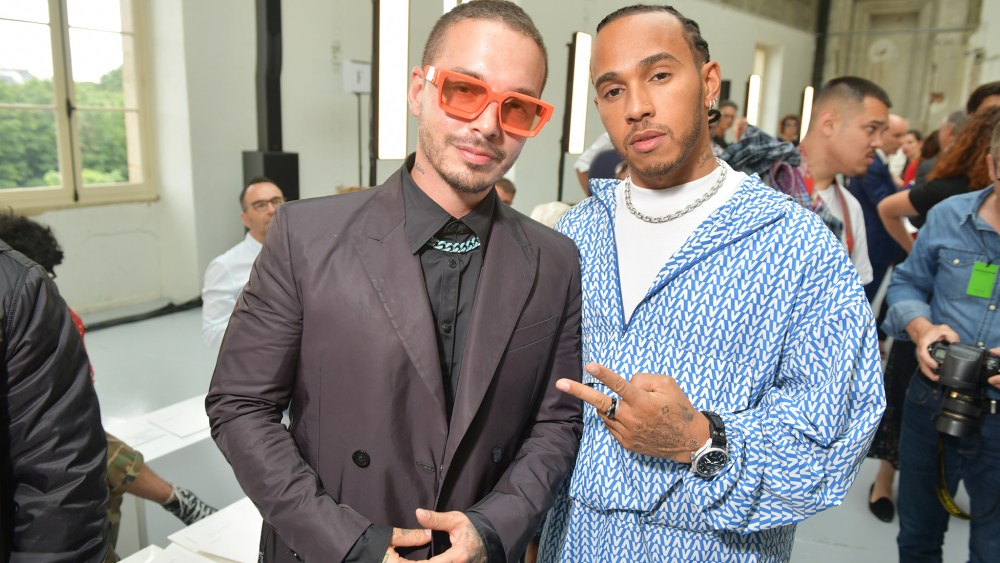 J. Balvin and Lewis Hamilton