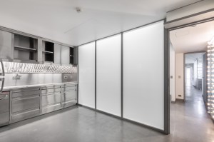 A view of the kitchen at Karl Lagerfeld’s former studio and apartment in Paris.