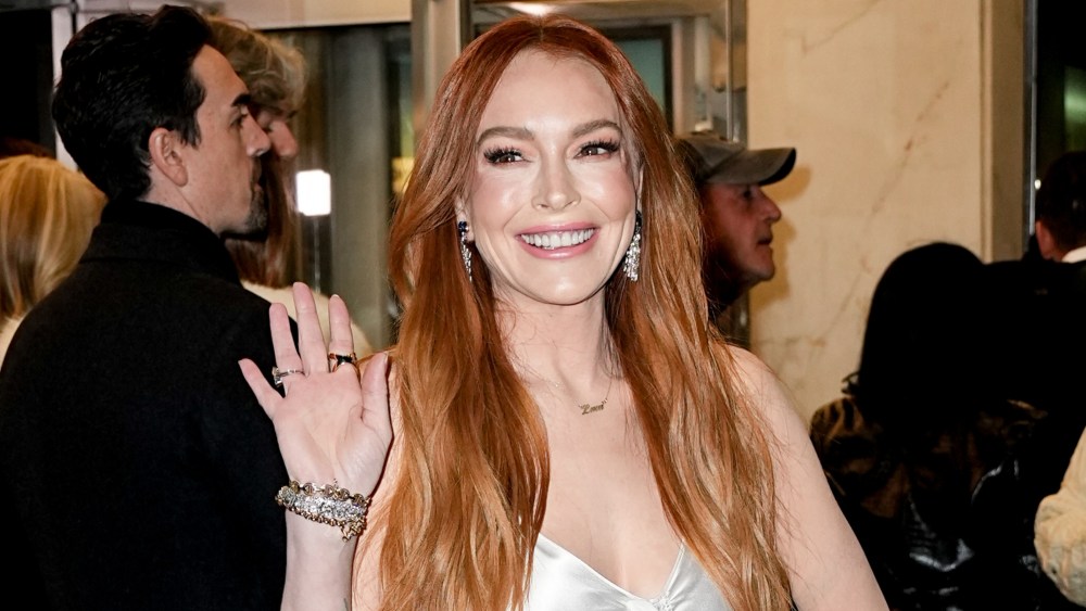 Lindsay Lohan at the special screening of "Irish Wish" held at The Paris Theater on March 5, 2024 in New York City.
