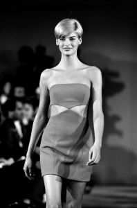 Linda Evangelista at the Michael Kors Spring 1991 sportswear collection show.