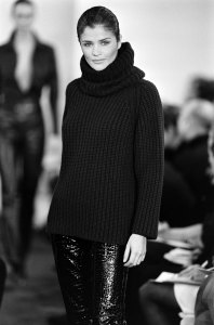 Helena Christensen at the Michael Kors Fall 1996 ready-to-wear show.