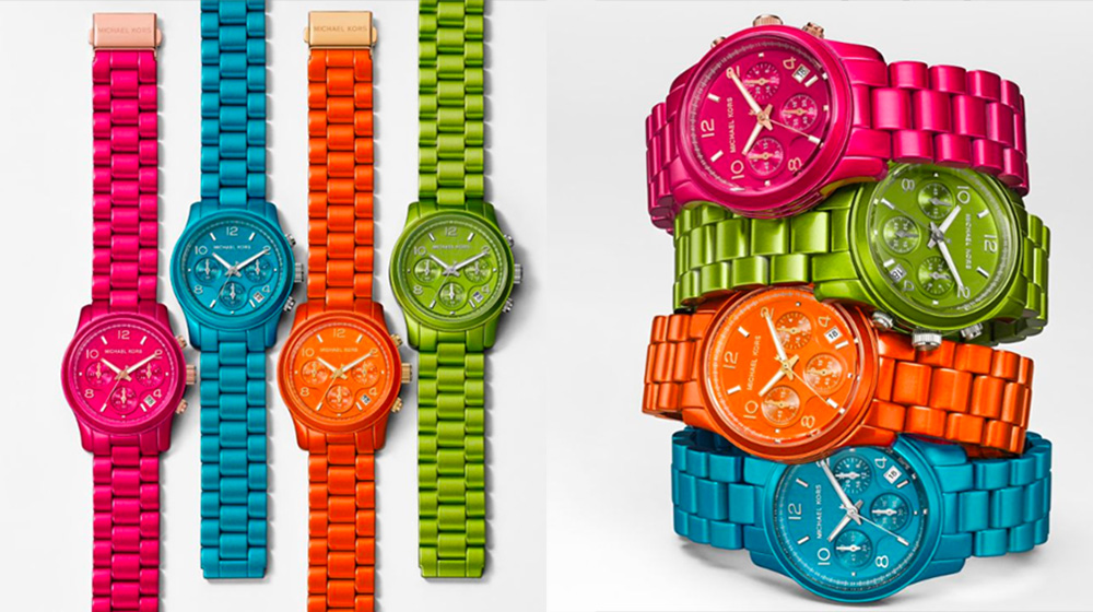 Michael Kors Runway LE watch on white background
