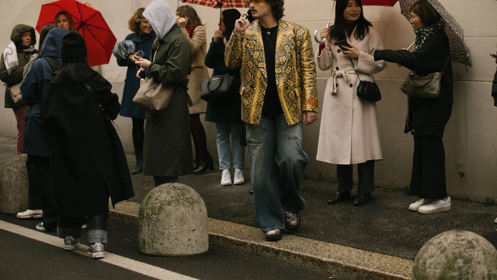 Fashion week revelers dressed in their finest denim.