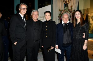 Geoffroy van Raemdonck, Sidney Toledano, Delphine Bellini, Diego Della Valle at the Neiman Marcus Award Ceremony