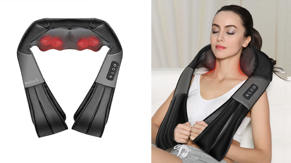 Nekteck Shiatsu Neck and Back Massager on white background