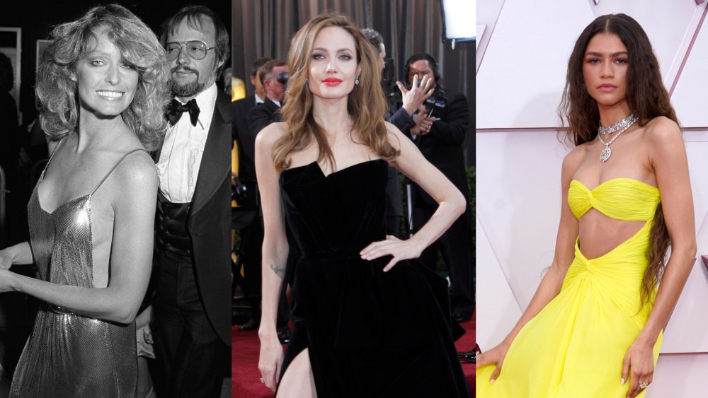 Oscars Red Carpet Through the Decades: Farrah Fawcett, Angelina Jolie and Zendaya