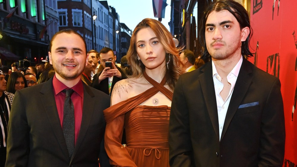 michael jackson children Prince Jackson, Paris Jackson and Blanket Jackson at the press night performance of "MJ: The Musical" on March 27 in London.