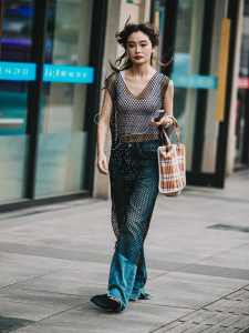Street style in Shanghai for Spring 2024.