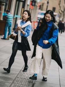 Street style in Shanghai for Spring 2024.