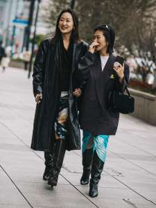 Street style in Shanghai for Spring 2024.
