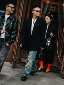 Street style in Shanghai for Spring 2024.