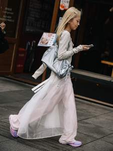 Street style in Shanghai for Spring 2024.