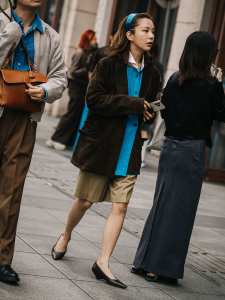 Street style in Shanghai for Spring 2024.