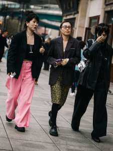 Street style in Shanghai for Spring 2024.