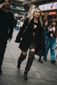 Street style in Shanghai for Spring 2024.