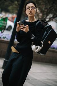 Street style in Shanghai for Spring 2024.