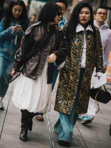 Street style in Shanghai for Spring 2024.