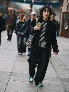 Street style in Shanghai for Spring 2024.