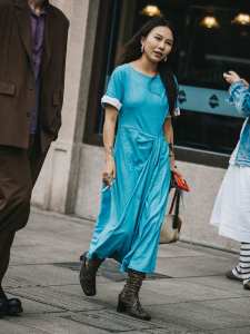 Street style in Shanghai for Spring 2024.
