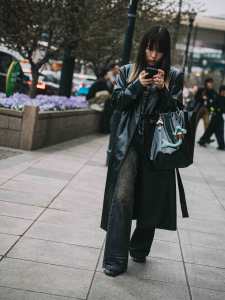Street style in Shanghai for Spring 2024.