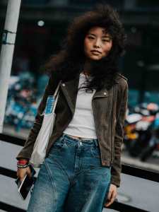 Street style in Shanghai for Spring 2024.