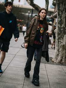 Street style in Shanghai for Spring 2024.