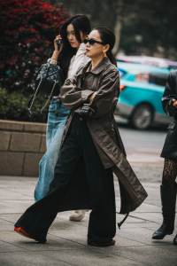 Street style in Shanghai for Spring 2024.