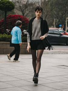 Street style in Shanghai for Spring 2024.