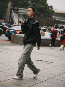 Street style in Shanghai for Spring 2024.