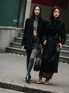 Street style in Shanghai for Spring 2024.