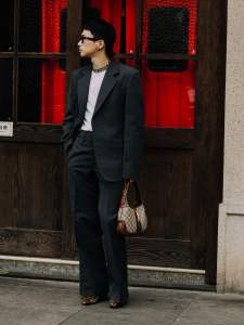 Street style in Shanghai for Spring 2024.