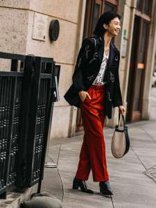 Street style in Shanghai for Spring 2024.