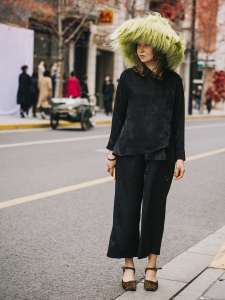 Street style in Shanghai for Spring 2024.