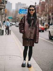 Street style in Shanghai for Spring 2024.