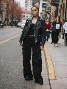 Street style in Shanghai for Spring 2024.