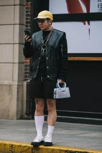 Street style in Shanghai for Spring 2024.
