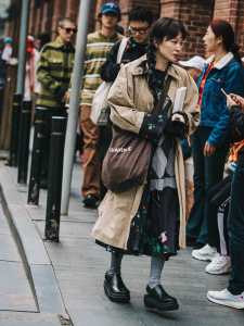 Street style in Shanghai for Spring 2024.