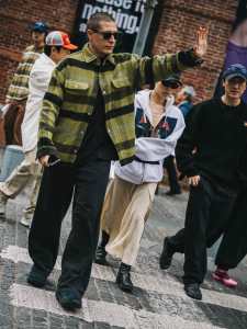 Street style in Shanghai for Spring 2024.