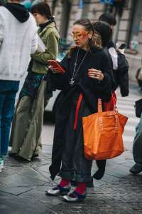 Street style in Shanghai for Spring 2024.