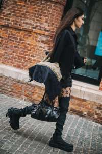 Street style in Shanghai for Spring 2024.