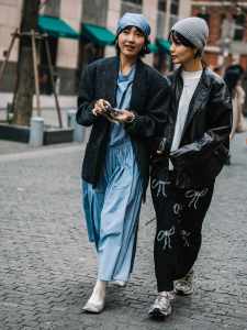 Street style in Shanghai for Spring 2024.