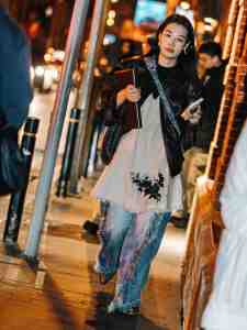 Street style in Shanghai for Spring 2024.