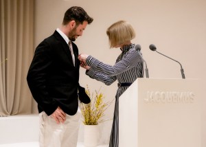 Simon Porte Jacquemus and Anna Wintour at the Simon Porte Jacquemus Award Ceremony